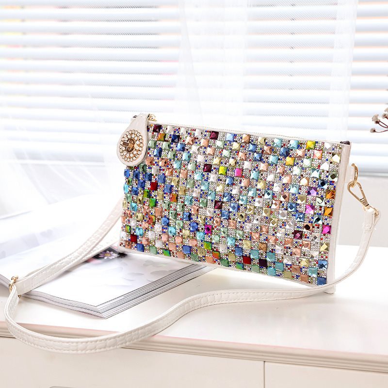 Women's Rhinestone Clutch Pouches Korean Style Fashionable Ladies Wallets