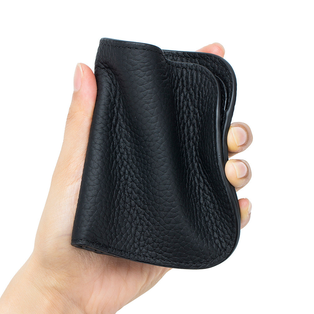 Women's Leather Compact Short Multifunctional Mini Soft Coin Purses