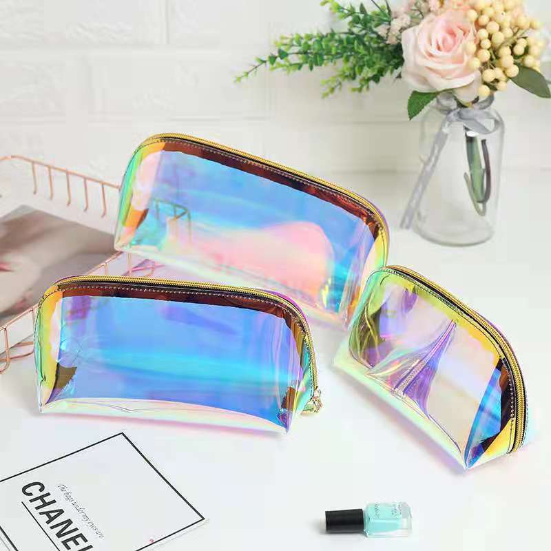 Magic Color Waterproof Transparent Small Portable Cosmetic Bags