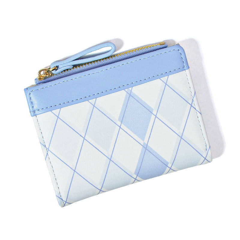 Plaid Contrast Color Minimalist Female Dopamine Card Holder