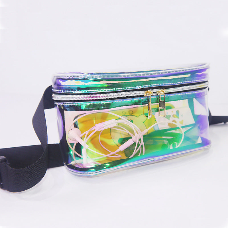 Women's Candy Color Laser Transparent Trendy Unique Waist Packs