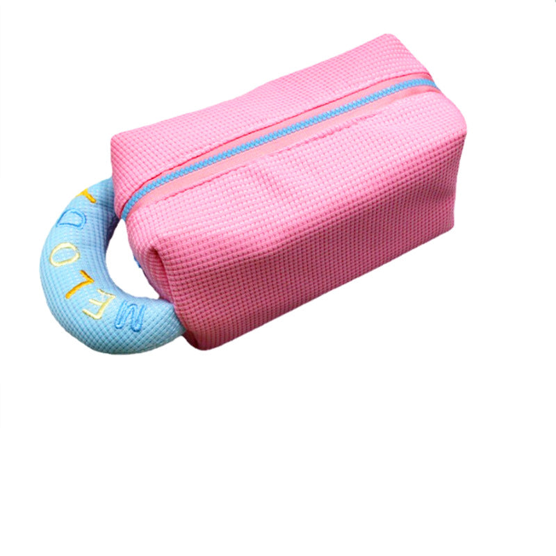 Waffle Simple Large Capacity Pencil Wrist Cosmetic Bags