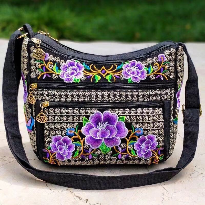 Women's Yunnan National Style Embroidered Full Embroidery Crossbody Bags