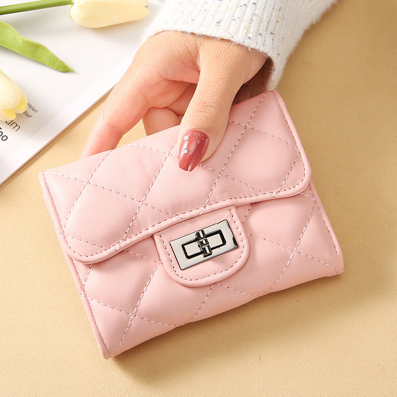 Women's Style Rhombus Short Clutch Korean Versatile Ladies Wallets