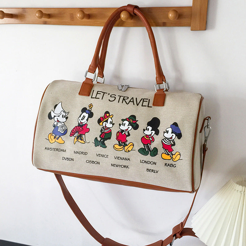 Women's Portable Storage Korean Cartoon Excursion Large Bags