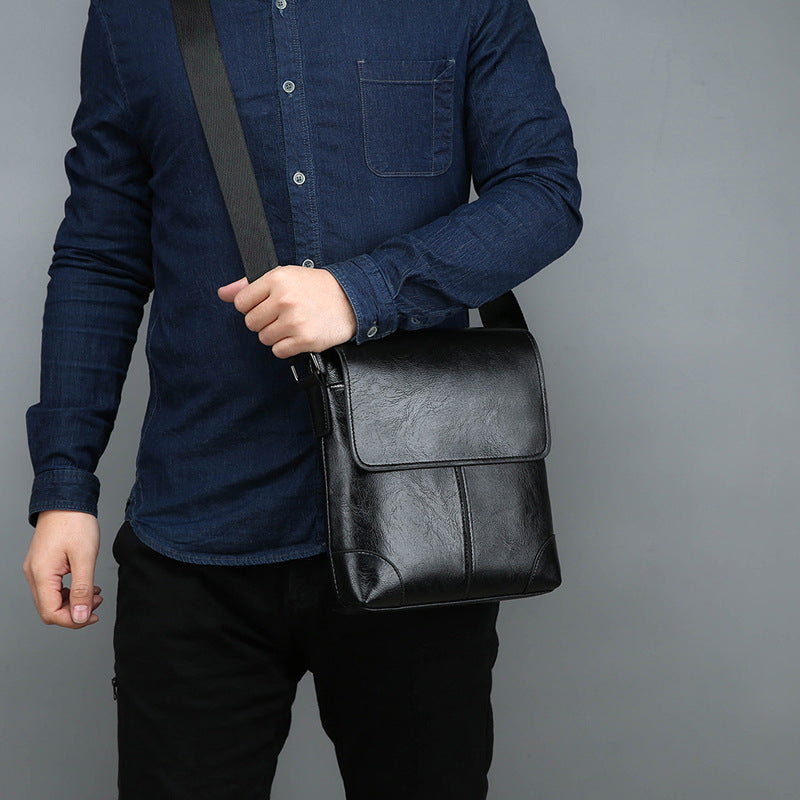 Men's Leather Tactile Feel Trendy Korean Style Men's Shoulder Bags