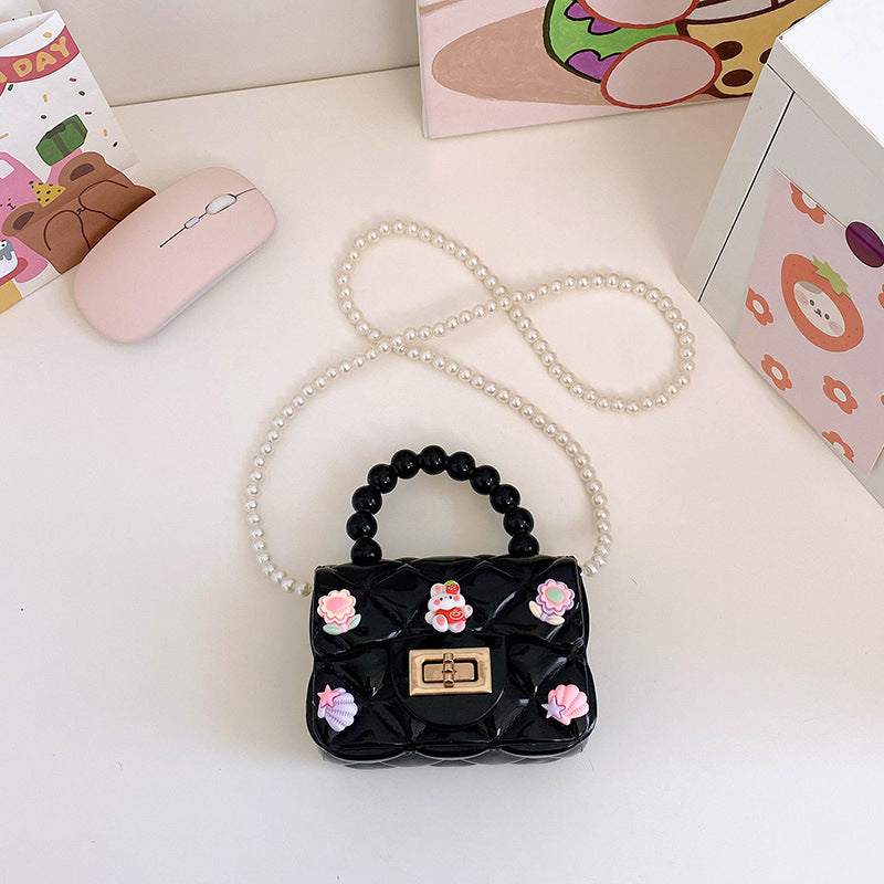 Children's Cute Little Gel Cartoon Mini Pearl Children's Shoulder Bags