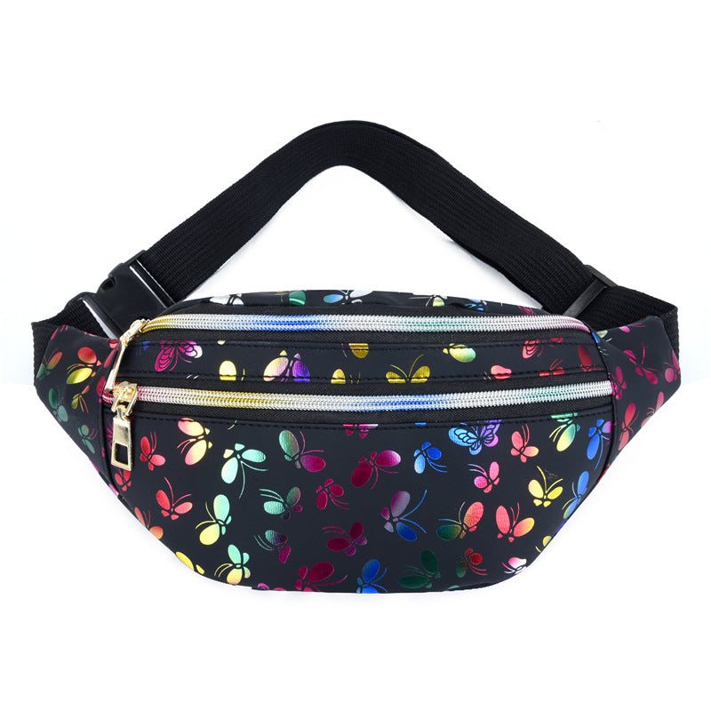 Women's Fashion Double Zipper Color Printing Summer Waist Packs