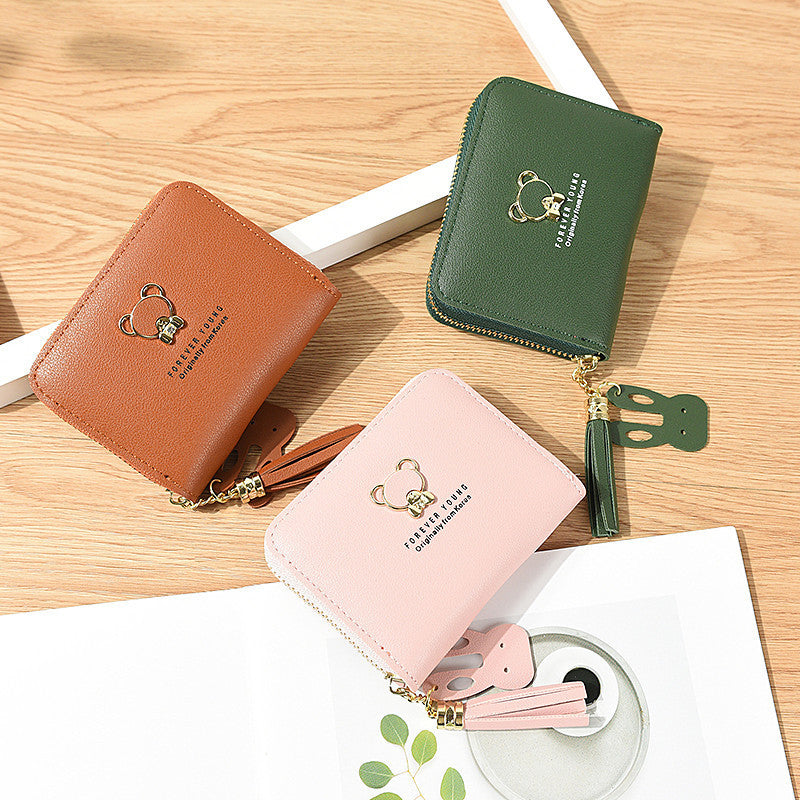 Women's Zipper Short Fashion Small Cute Card Holder