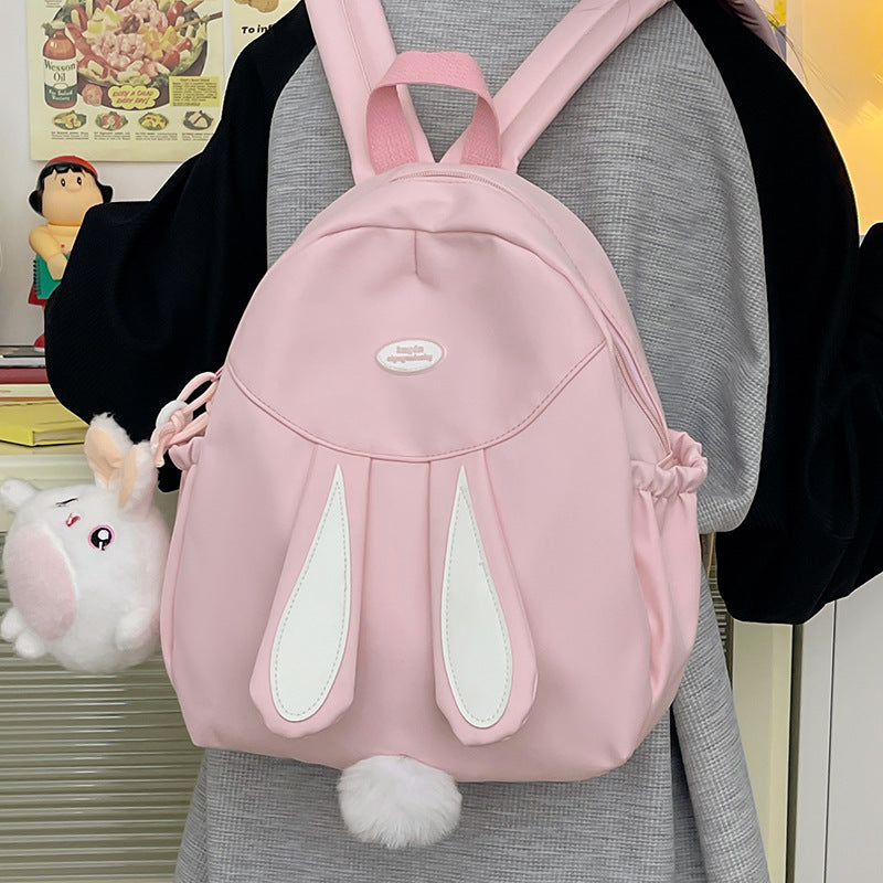 Lapin mignon petit sac à dos de dessin animé d'université féminine