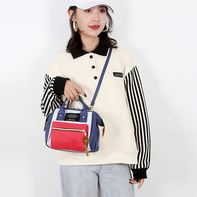 Fashion Trendy Patchwork Contrast Color Simple Bags