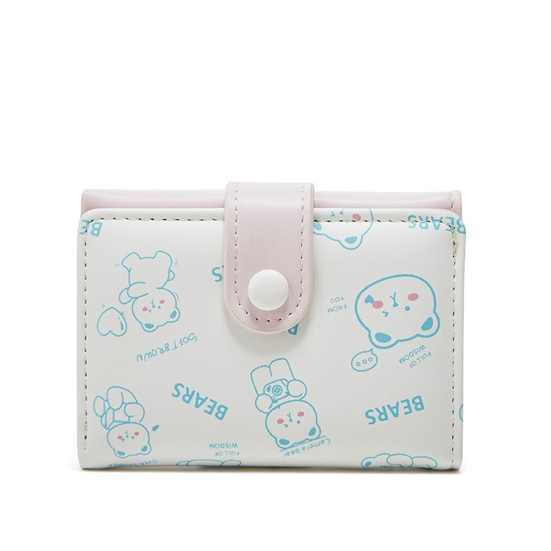 Printed Short Cartoon Zipper Clutch Cute Ladies Wallets