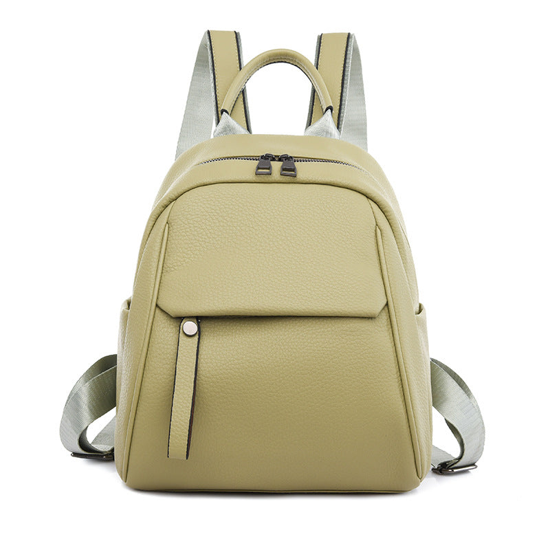 Women's Korean Soft Leather Fashion Artistic Small Backpacks