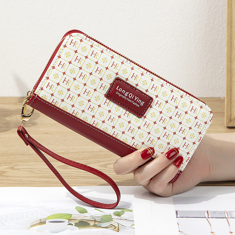 Women's Zip Female Korean Style Stitching Contrast Color Ladies Wallets