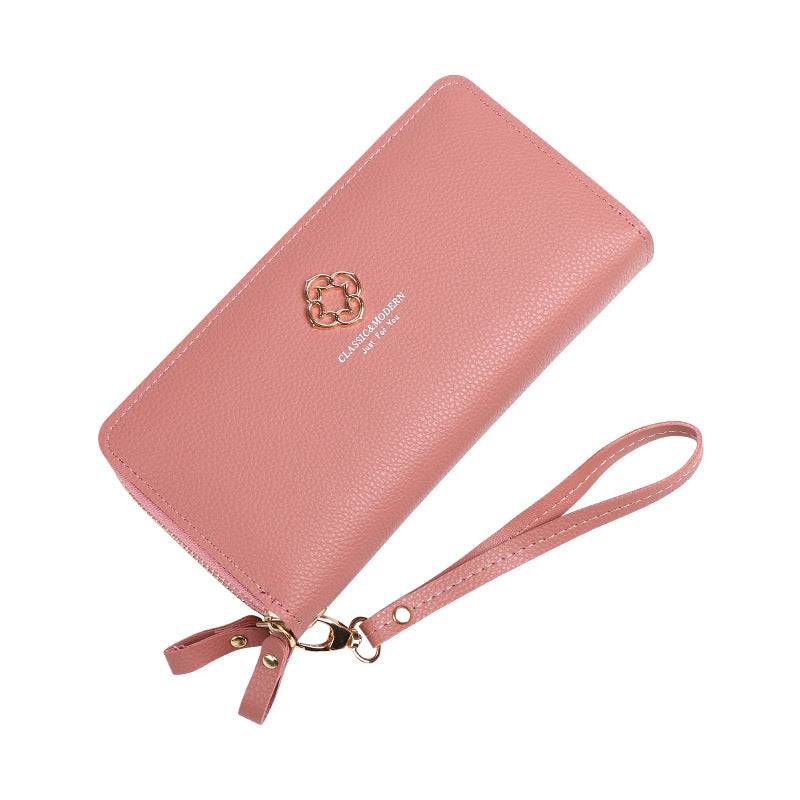 Women's Korean Style Long Double Layer Zip Purses