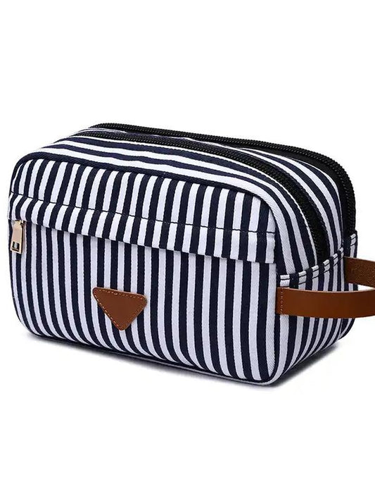 Stylish Striped Make-up Clutch Fashion Canvas Cosmetic Bags