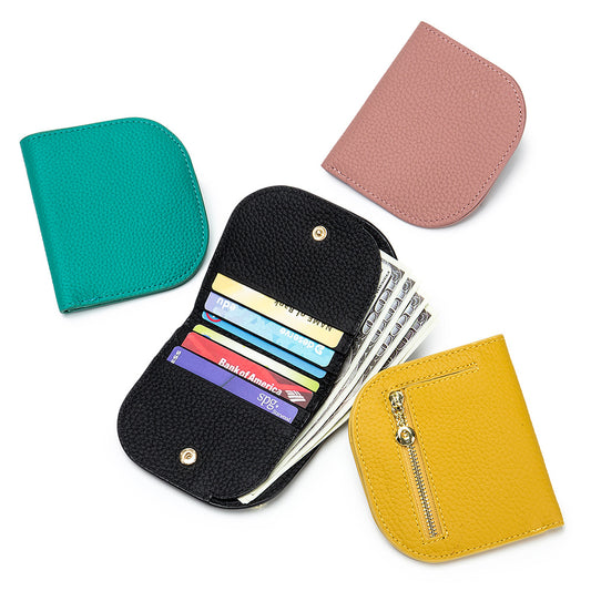 Women's Leather Compact Short Multifunctional Mini Soft Coin Purses