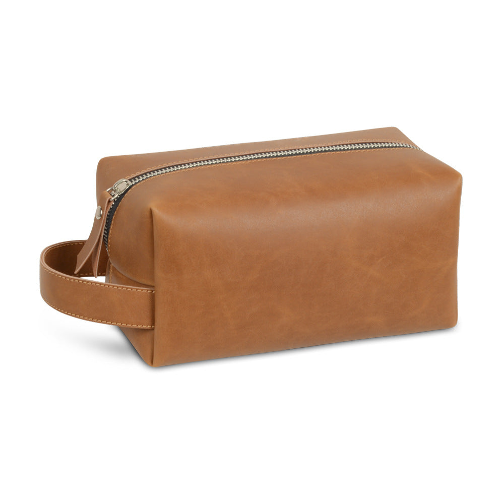 Leather Vintage Wash Large Capacity High-grade Cosmetic Bags