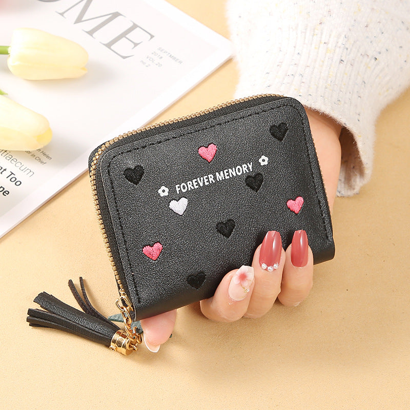 Women's Short Cover Type Off Folding Small Ladies Wallets