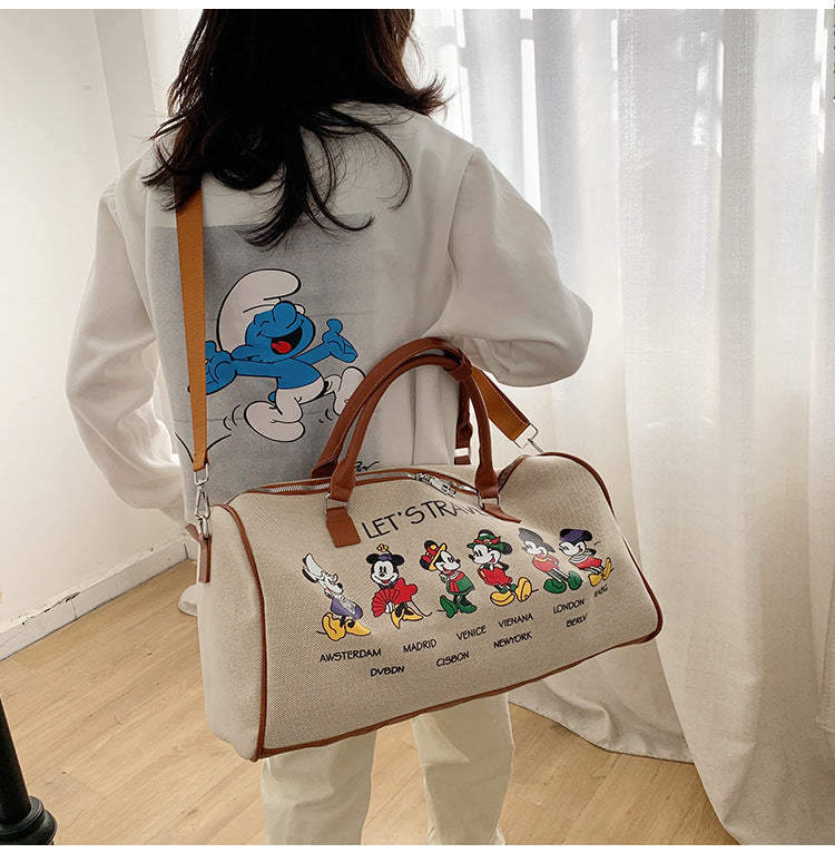 Women's Portable Storage Korean Cartoon Excursion Large Bags