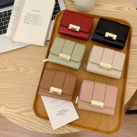 Petits portefeuilles pour femmes, pochette courte pliable à fermeture éclair de haute qualité