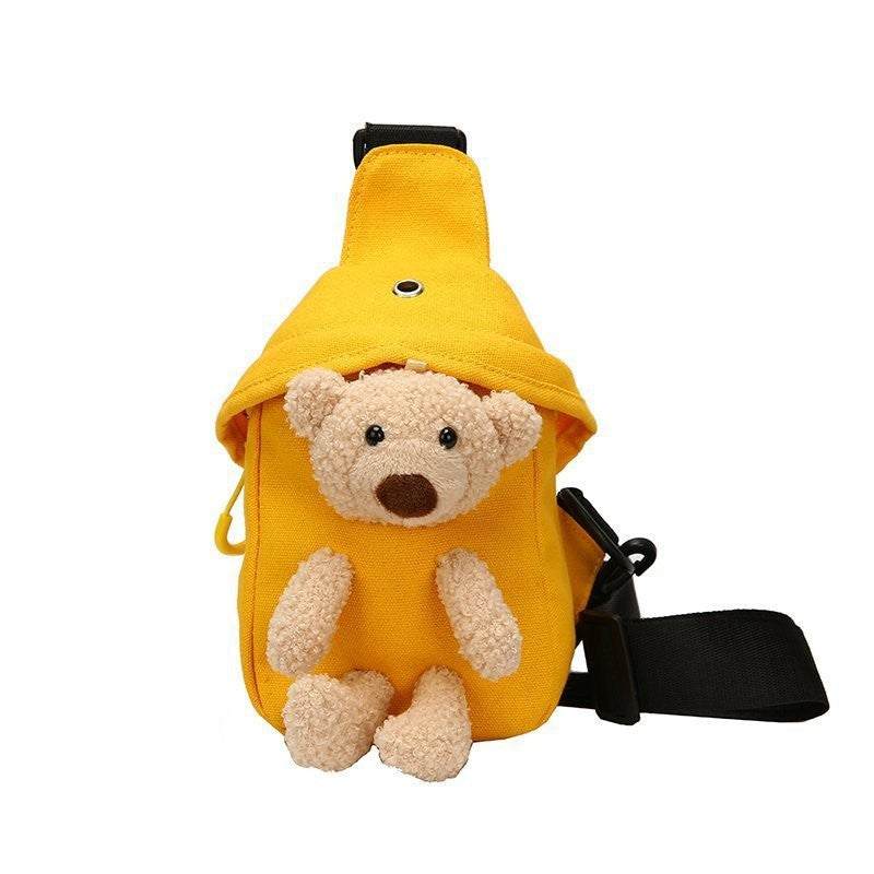 Children's Canvas Cartoon Mini Cute Bear Korean Style Children's Waist Packs