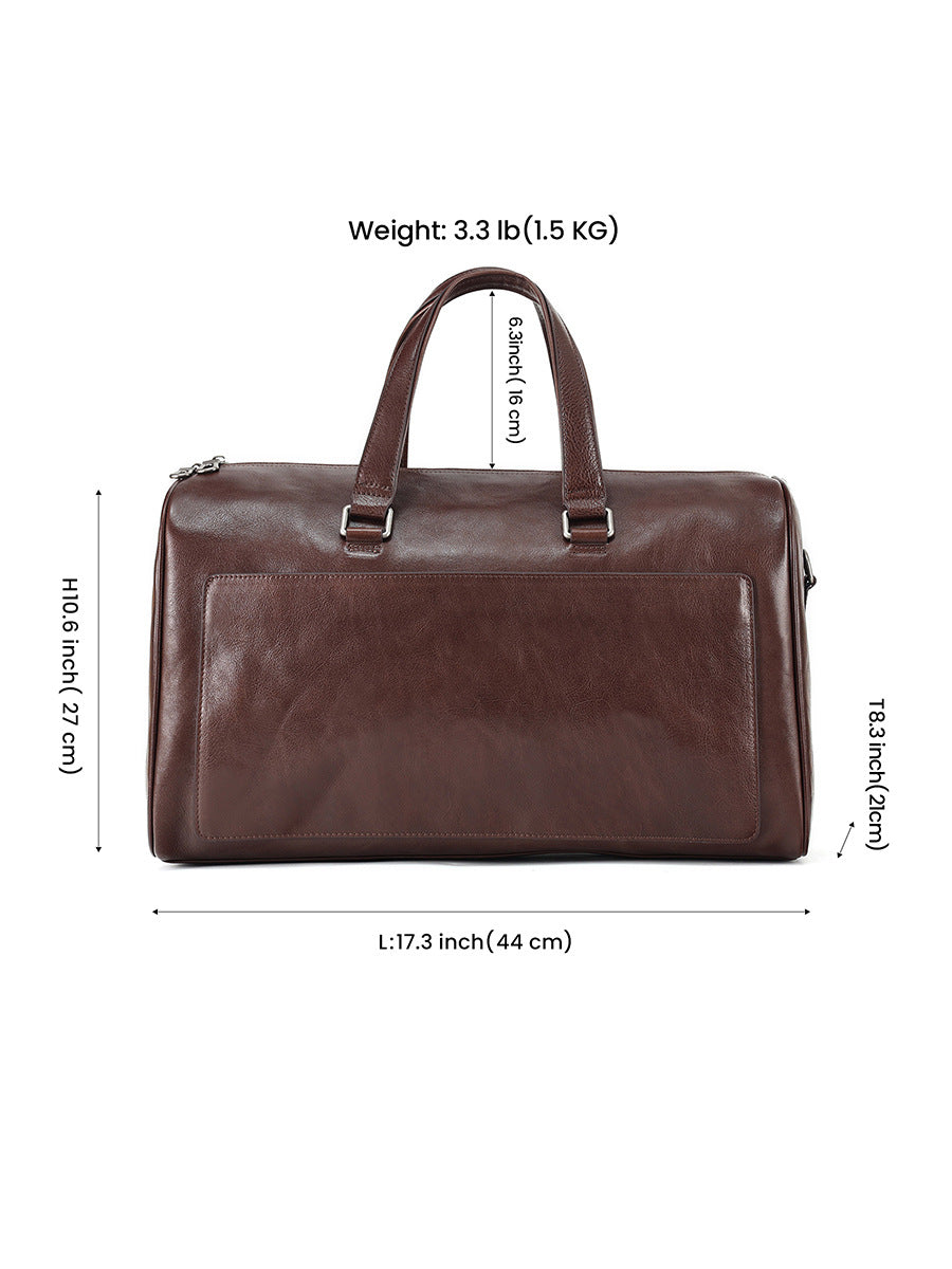 Men's Fashion Large Capacity Genuine Leather Portable Travel Bags