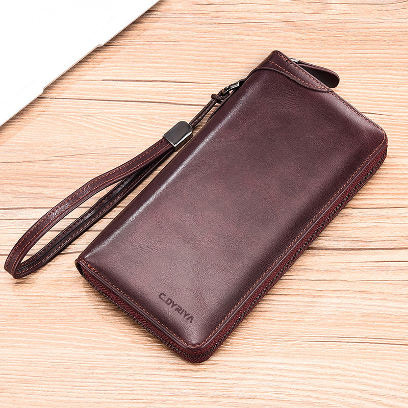 Men's Long Zip Simple Business Multifunctional Mobile Men's Wallets