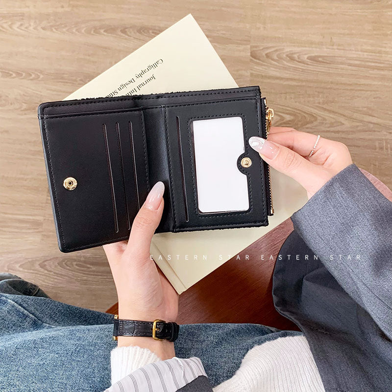 Classic Style Korean Lady Solid Color Ladies Wallets