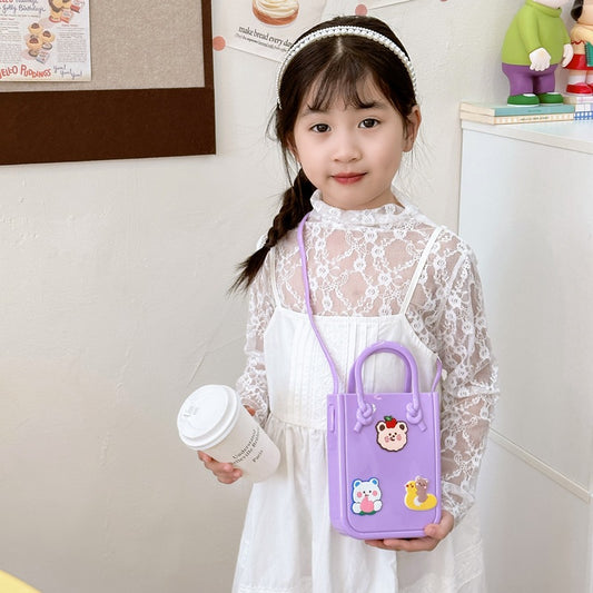 Children's Cute Cartoon Bear Silicone Mini Outing Children's Shoulder Bags