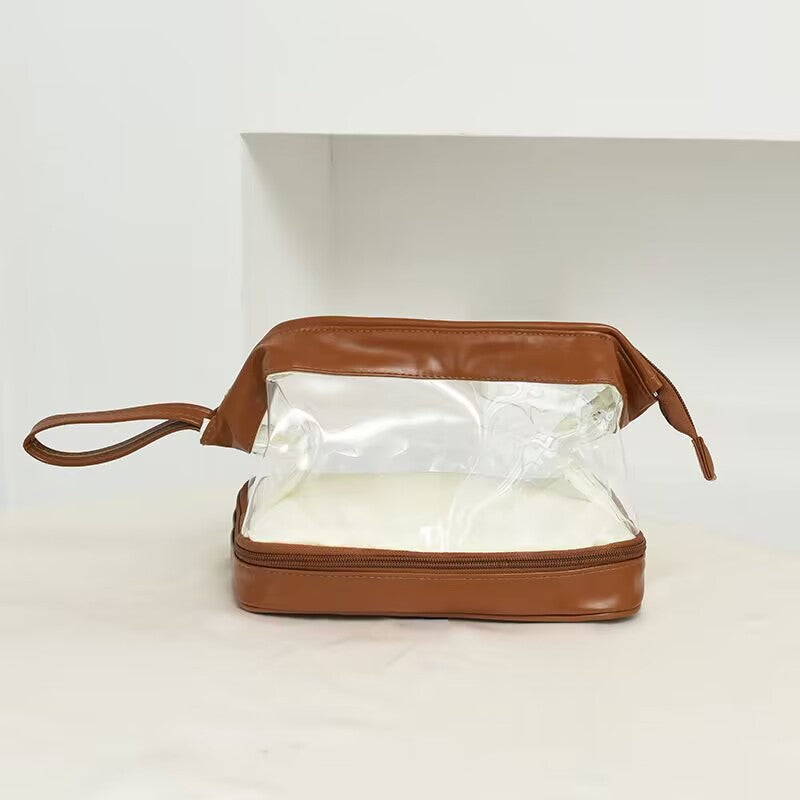 Transparent Portable Large Capacity Good-looking Double Cosmetic Bags