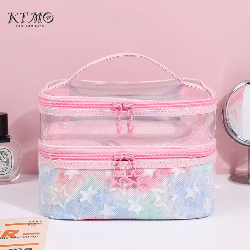 Storage Advanced Gradient Pink Five-pointed Star Bags