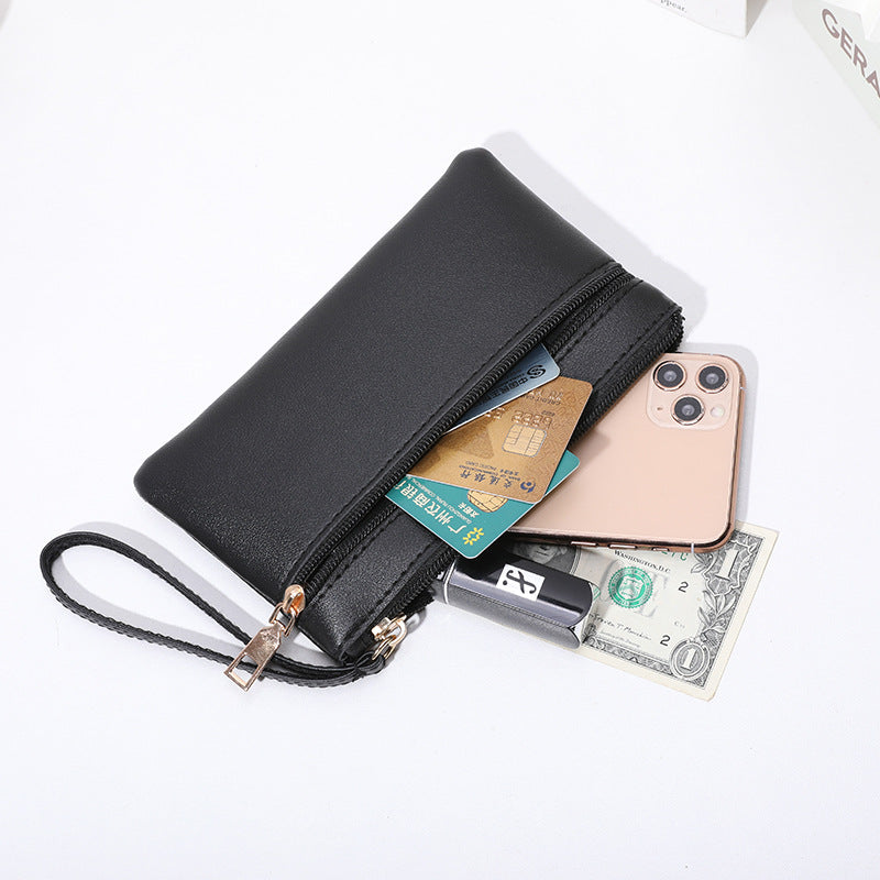 Women's Mid-length Clutch Solid Color Double Zipper Ladies Wallets