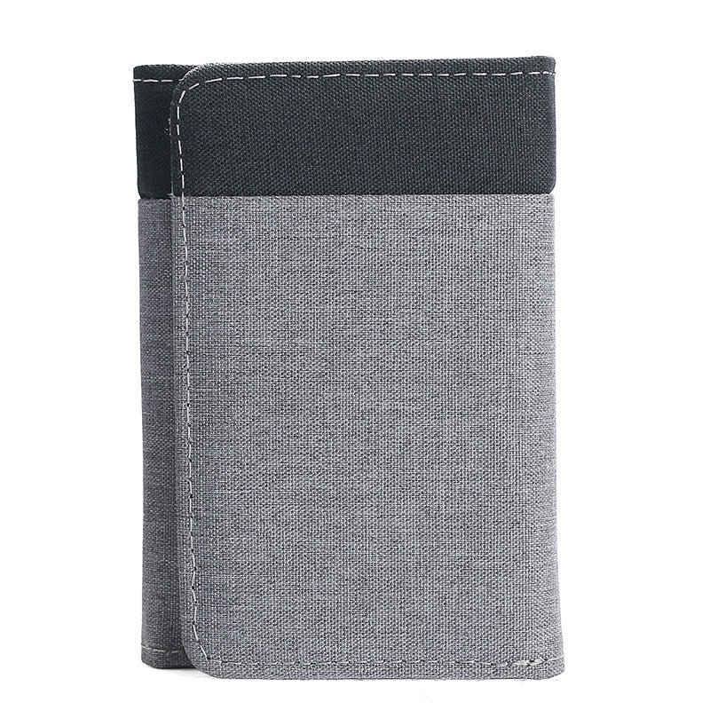 Men's Canvas Short Small Simple Contrast Color Men's Wallets