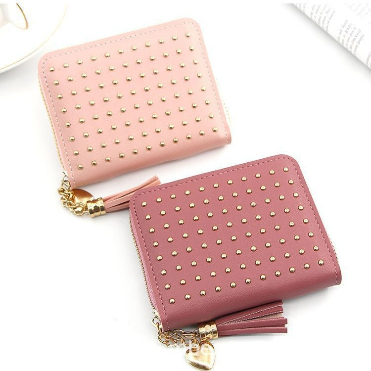 Women's Fashion Short Korean Style Tassel Zipper Ladies Wallets