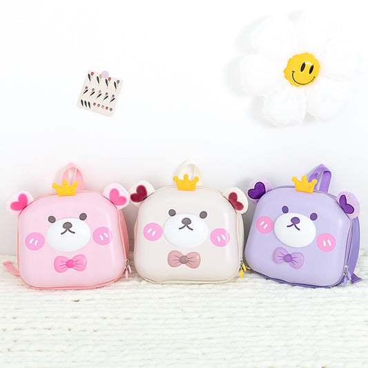 Children's Cute Cartoon Egg Shell Crown Bear Learn Children's Backpacks