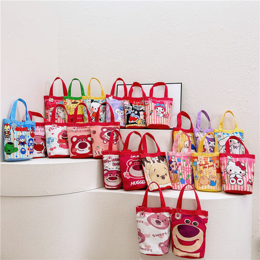 Children's Anime Bucket Portable Canvas Korean Style Children's Shoulder Bags