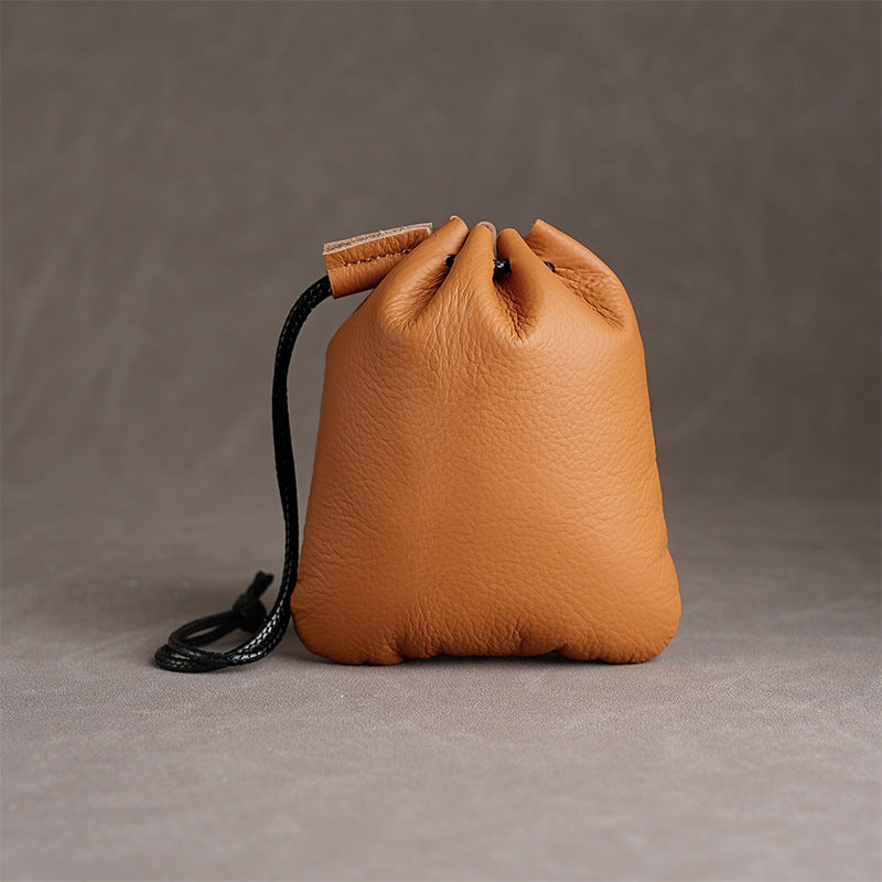 Sacs en cuir de vachette avec poche à cordon de style rétro