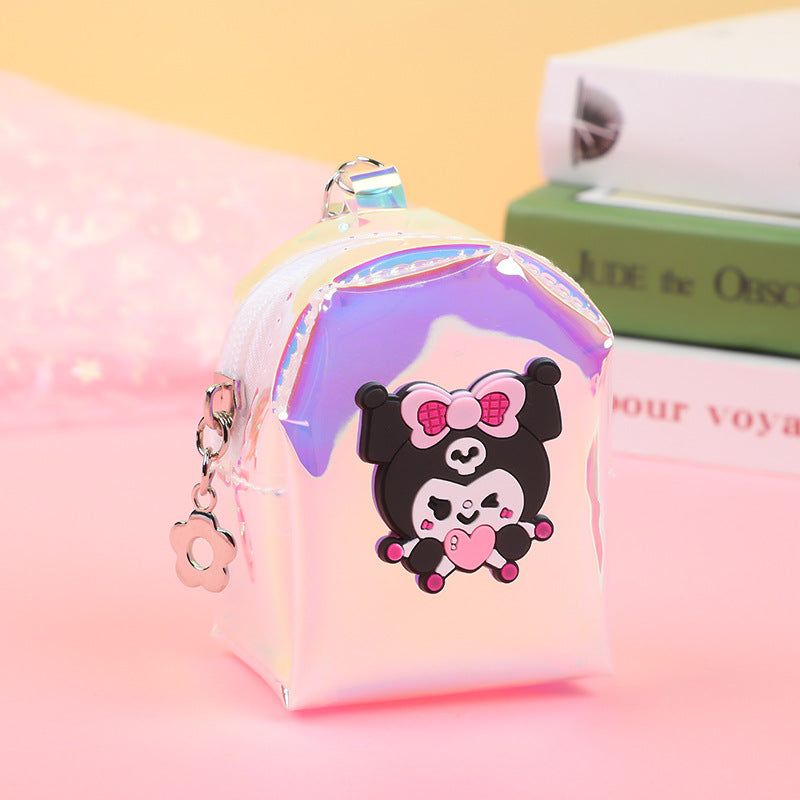 Strawberry Bear Transparent Portable Mini Cartoon Coin Purses