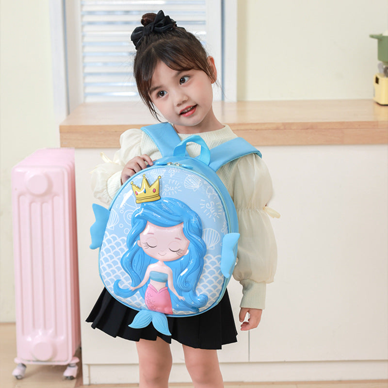 Cartoon Cute Mermaid Egg Shell For Children's Backpacks