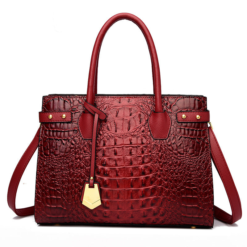 Women's Stylish Good Texture Four Crocodile Pattern Large Shoulder Bags