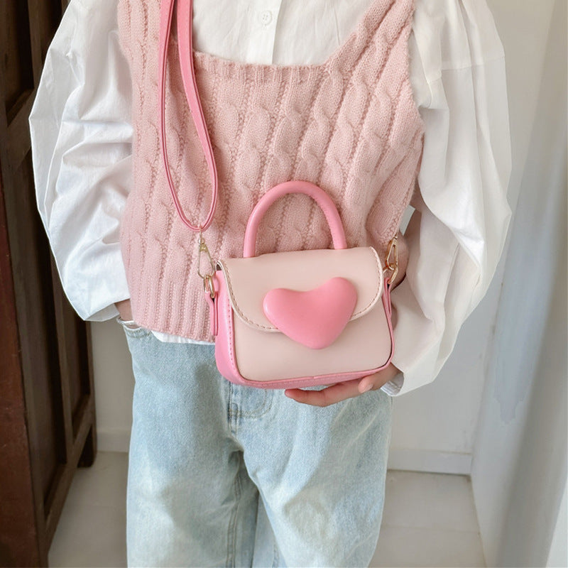 Children's Korean Artsy Contrast Color Mini Western Style Children's Shoulder Bags