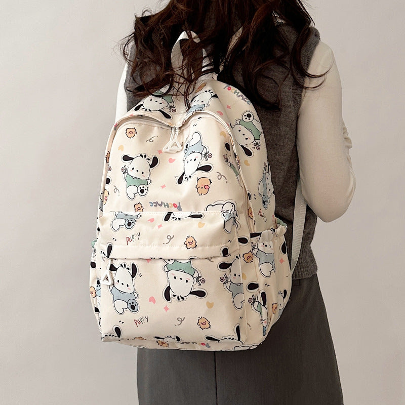 Cat Minority Korean Style Printed Iti Middle School Students' Schoolbags