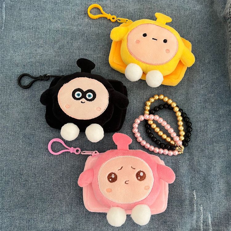 Fête en peluche mignon fille pendentif stockage porte-monnaie