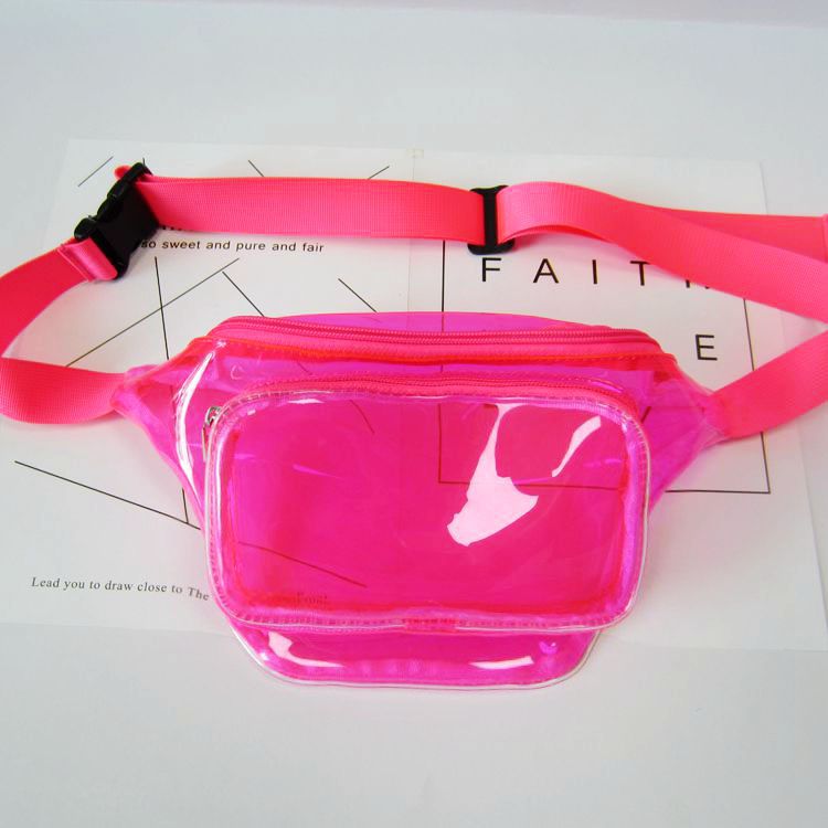 Women's Laser Street Trendy Unique Colorful Slanted Waist Packs