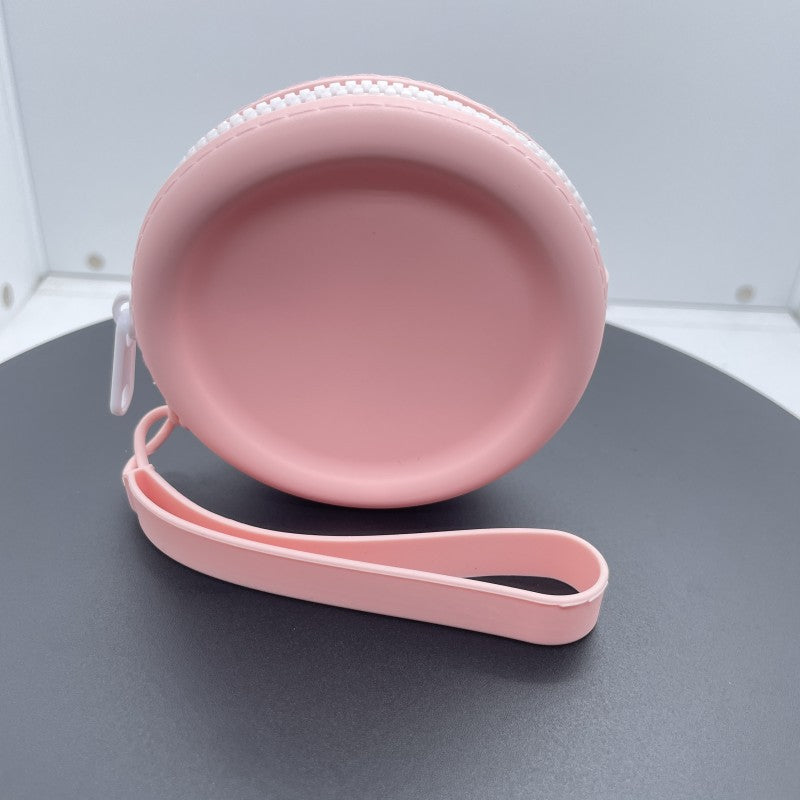 Écouteurs ronds en Silicone pour enfants, petits porte-monnaie de rangement à fermeture éclair