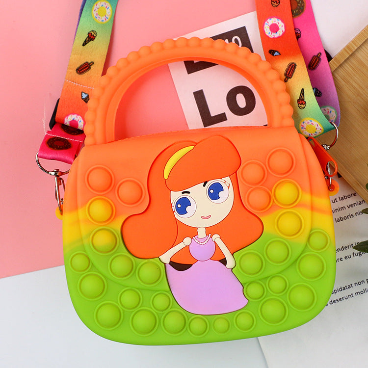 Killer Pioneer Cartoon Color Silicone Portable Double-sided Children's Coin Purse