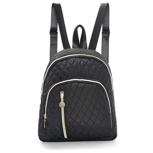 Minimalist Fashion Basic Commuter Quilted Solid Backpacks