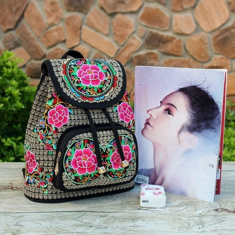 Women's Yunnan National Style Embroidered Canvas Backpacks