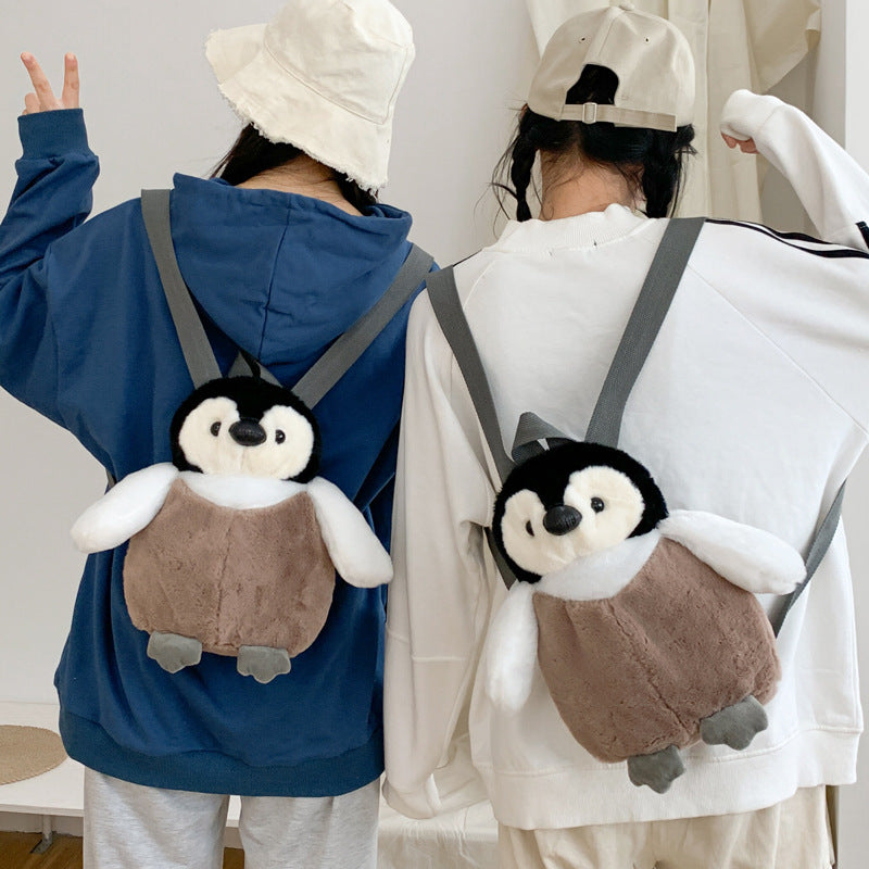 Korean Style Cute Cartoon Penguin Plush Backpacks